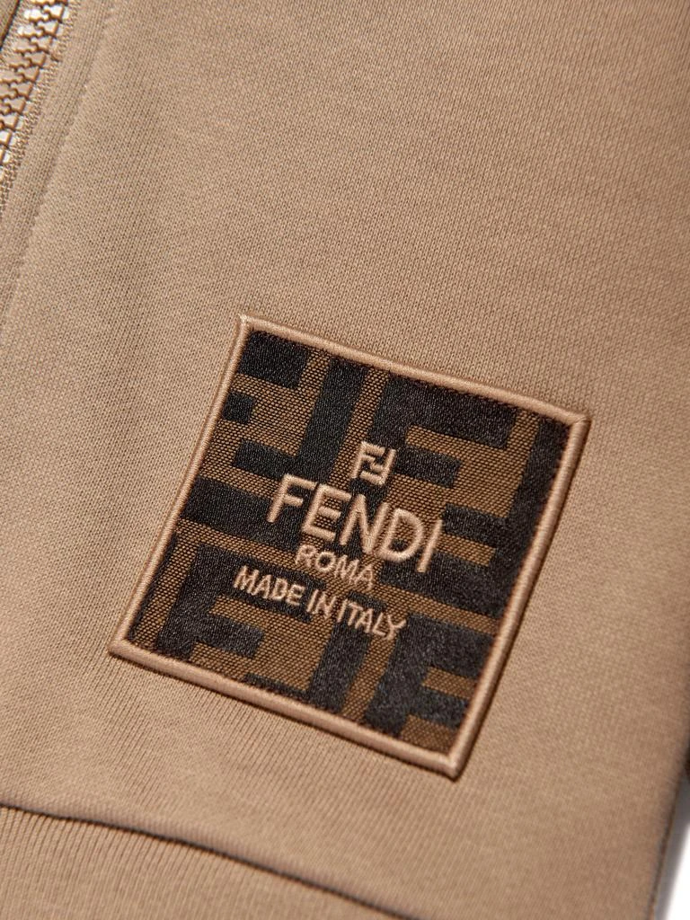 商品Fendi|Fendi Baby Logo Patch Zip Up Top in Beige,价格¥2716,第3张图片详细描述