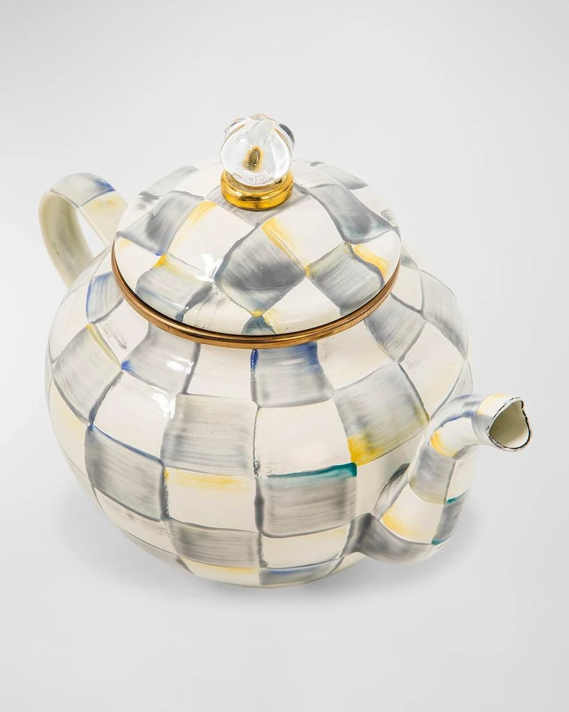 商品MacKenzie-Childs|32 oz. Sterling Check Enamel Teapot,价格¥1009,第3张图片详细描述