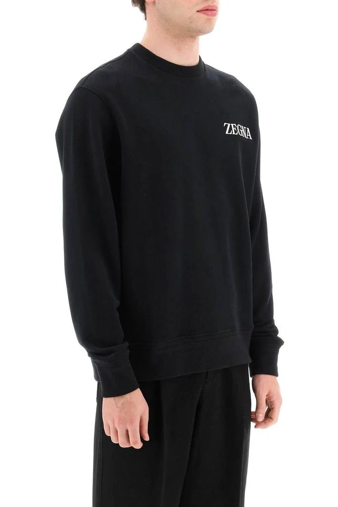 商品Zegna|RUBBERIZED LOGO CREWNECK SWEATSHIRT,价格¥1649,第3张图片详细描述