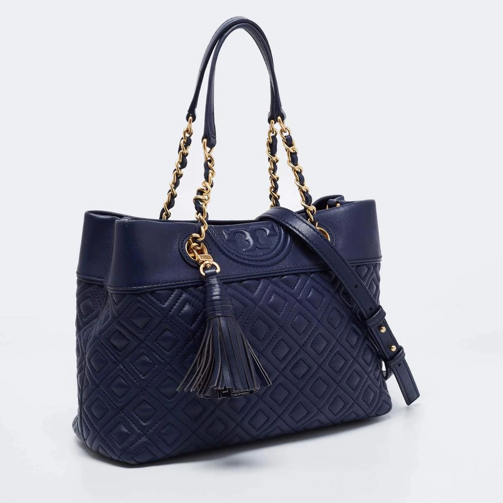 商品[二手商品] Tory Burch|Tory Burch Blue Leather Fleming Tote,价格¥2893,第3张图片详细描述