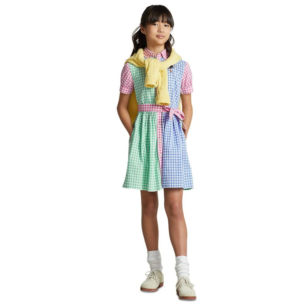 商品Ralph Lauren|Big Girls Gingham Cotton Poplin Shirt Dress,价格¥197,第1张图片