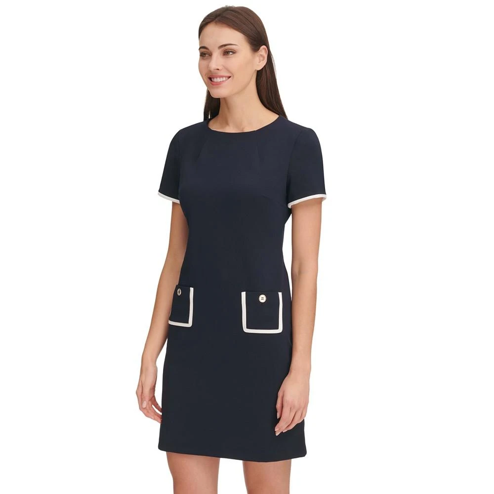 Women's Colorblocked Pocket Sheath Dress 商品