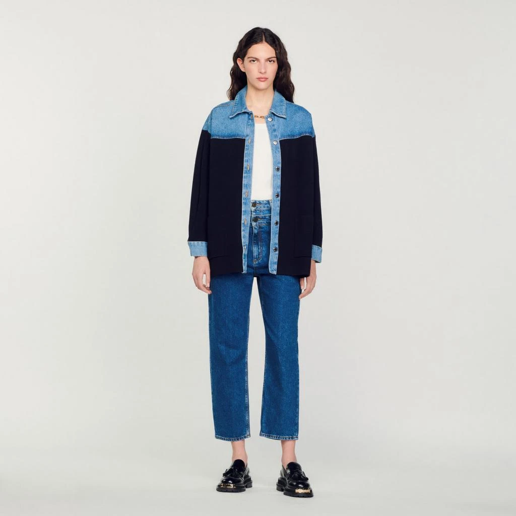 商品Sandro|Dual material jacket style cardi-coat,价格¥1895,第1张图片