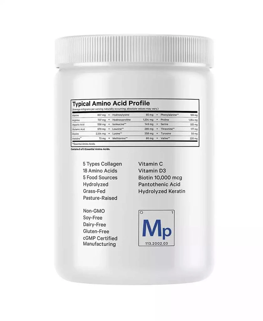 商品Codeage|Platinum Multi Collagen Peptides Powder, Biotin, Vitamin C, Keratin, Hydrolyzed Collagen Protein - 11.50 oz,价格¥299,第4张图片详细描述