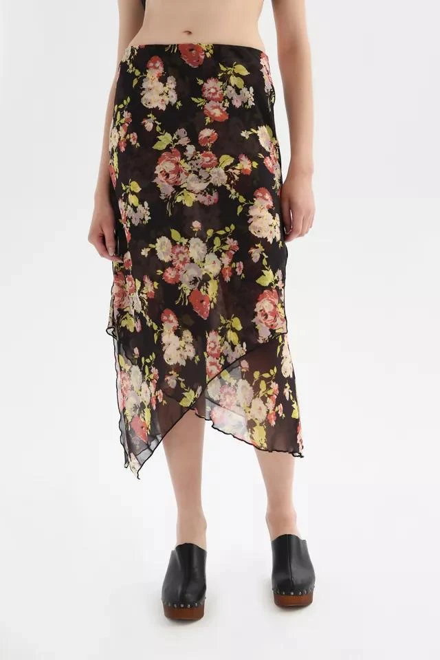 商品Urban Outfitters|UO Marisol Layered Floral Midi Skirt,价格¥75,第3张图片详细描述