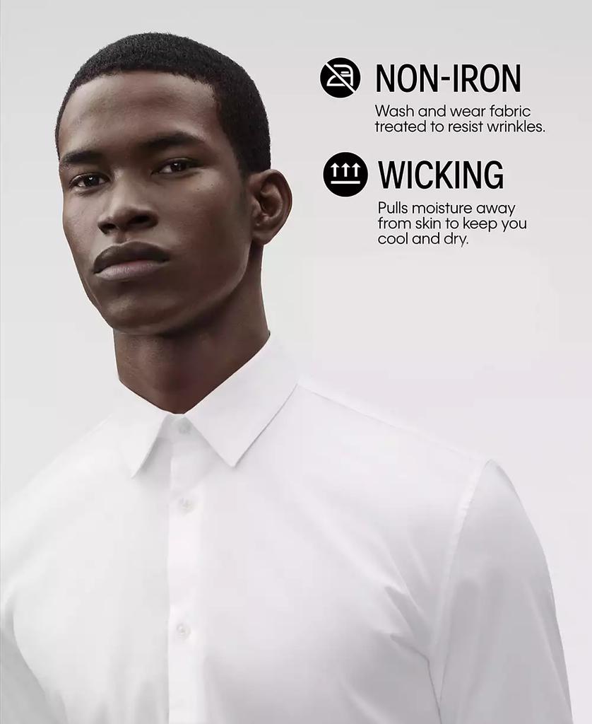 Calvin Klein Calvin Klein Men's Slim-Fit Non-Iron Spread Collar Herringbone  Dress Shirt - Shirts - Free Shipping - BeyondStyle