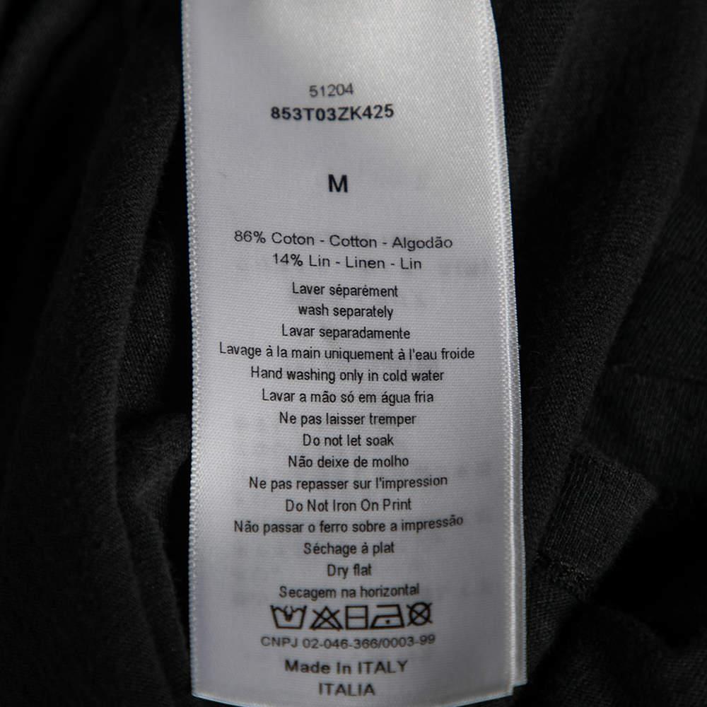 Dior Black Printed Cotton Short Sleeve T-Shirt M商品第7张图片规格展示