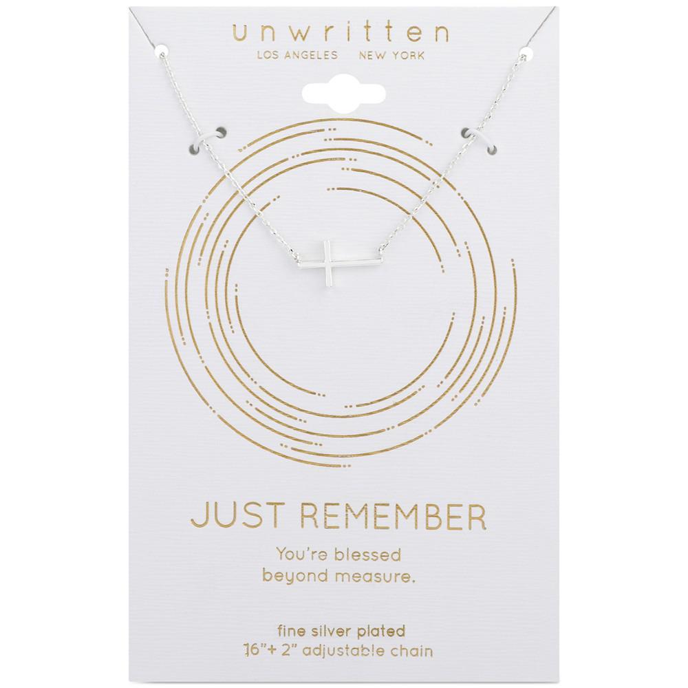 商品Unwritten|Thin East West Cross Station Plated Silver Necklace,价格¥194,第4张图片详细描述