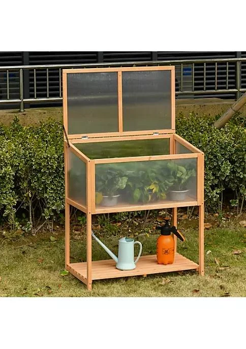 商品belk|36 X 20 X 41 Wooden Greenhouse Raised Potted Plant Protection Box With Openable Top And Adjustable Shelves,价格¥854,第3张图片详细描述