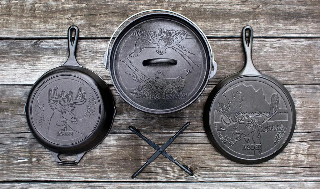 商品Lodge|Cast Iron Wildlife Series 5 Piece Cookware Set,价格¥1107,第2张图片详细描述
