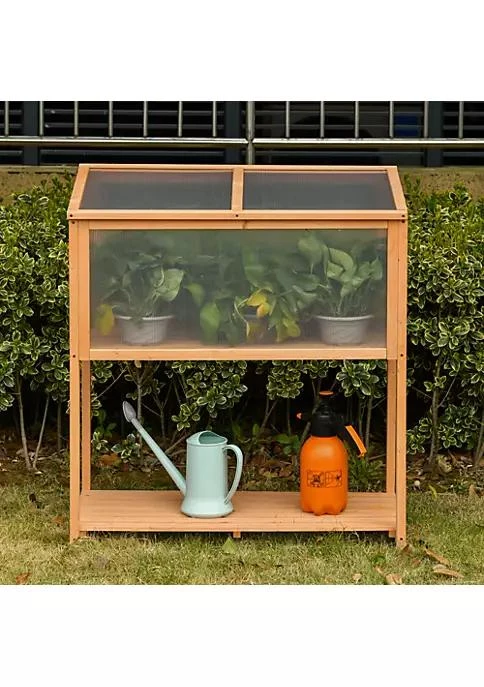 商品belk|36 X 20 X 41 Wooden Greenhouse Raised Potted Plant Protection Box With Openable Top And Adjustable Shelves,价格¥854,第2张图片详细描述