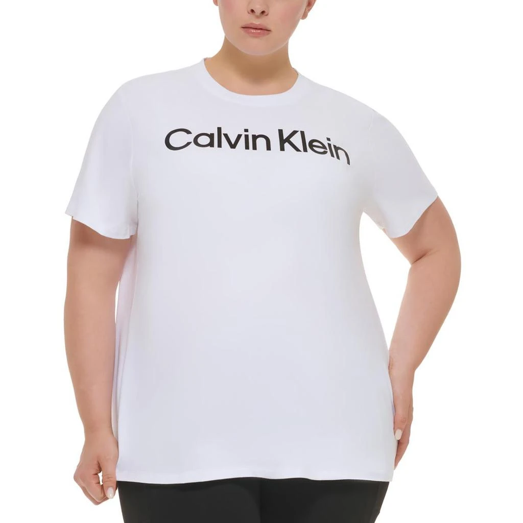 商品Calvin Klein|Calvin Klein Womens Plus Logo Crewneck Pullover Top,价格¥125-¥154,第4张图片详细描述