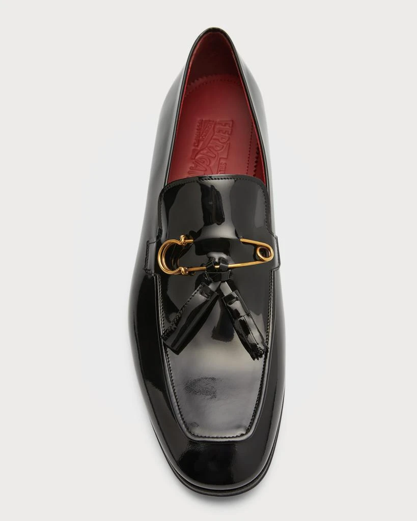 商品Salvatore Ferragamo|Men's Pin and Tassel Patent Leather Loafers,价格¥6305,第5张图片详细描述