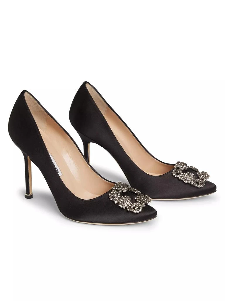 商品Manolo Blahnik|Hangisi 70MM Crystal-Embellished Satin Pumps,价格¥9829,第2张图片详细描述