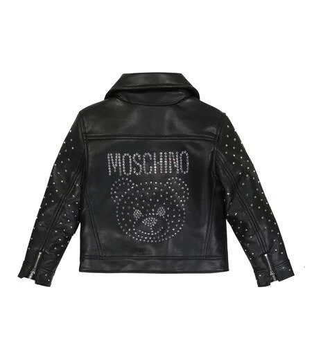 商品Moschino|水晶缀饰人造皮革机车夹克,价格¥2085,第3张图片详细描述