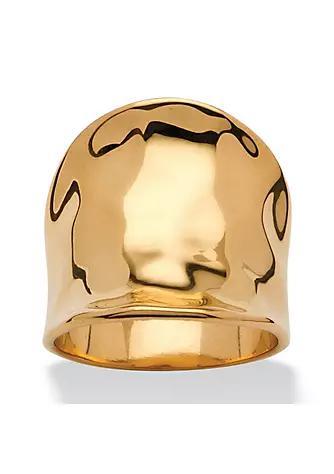 商品Palm Beach Jewelry|Concave Cigar Band Ring 18k Gold Plated,价格¥242,第1张图片