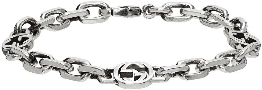 商品Gucci|Silver Chain Interlocking G Bracelet,价格¥2991,第1张图片