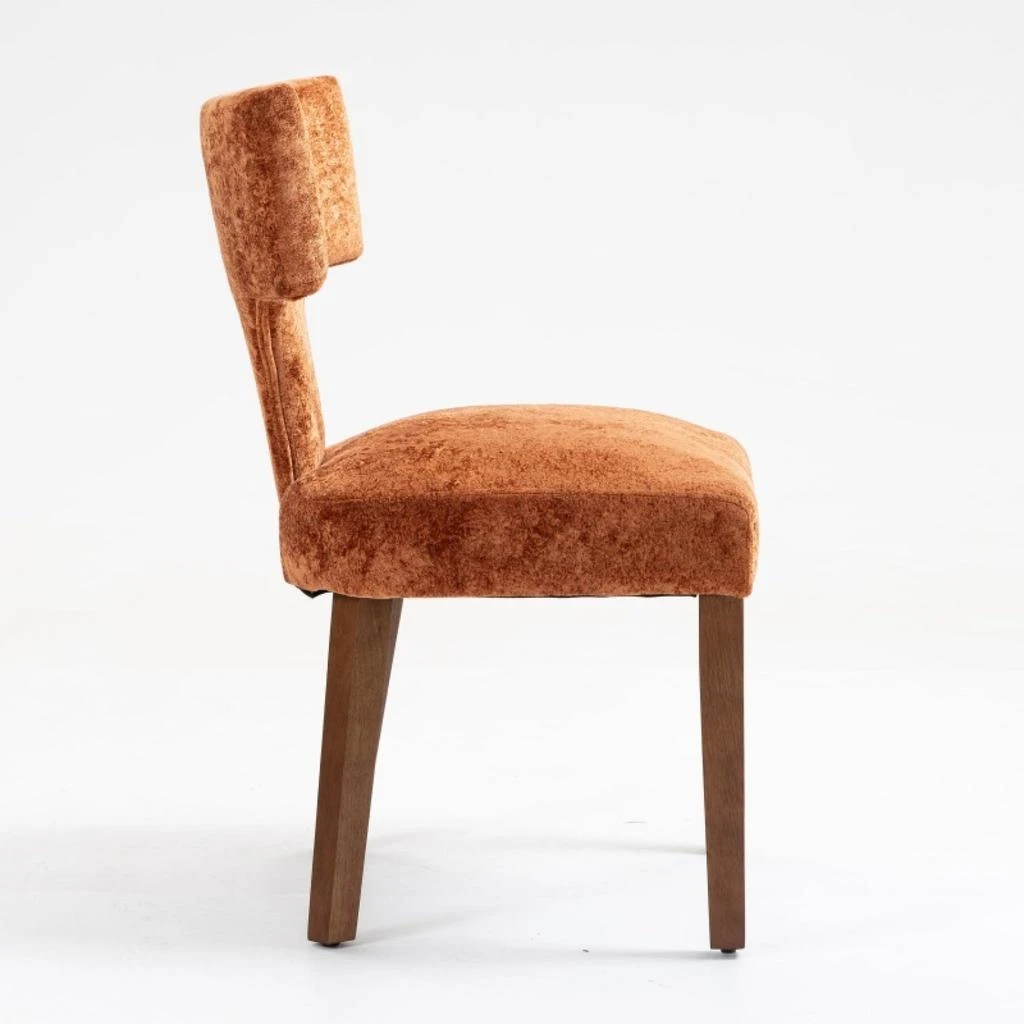 商品Streamdale Furniture|Streamdale Mid Century Modern Dining Chairs (Set of 2), Orange Linen Fabric,价格¥1380,第4张图片详细描述