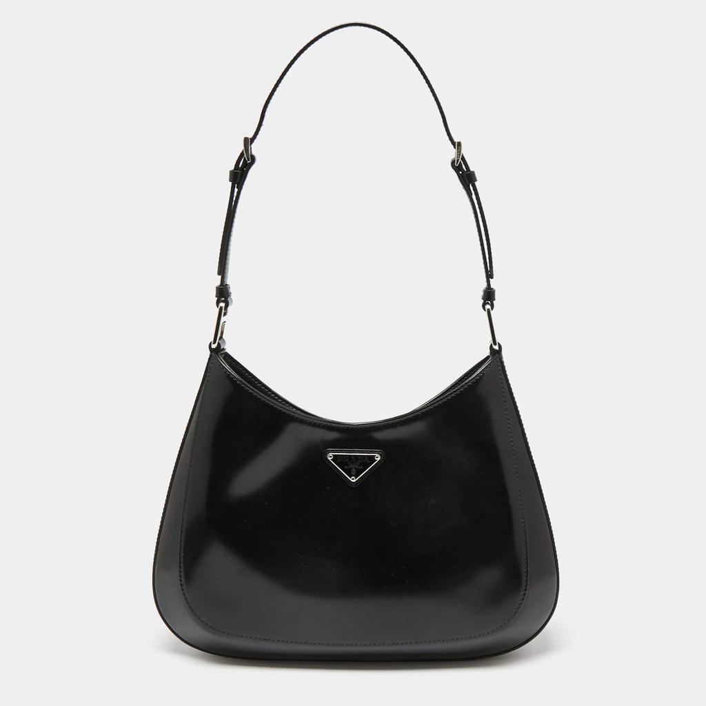 Prada Black Patent Leather Cleo Shoulder Bag商品第1张图片规格展示