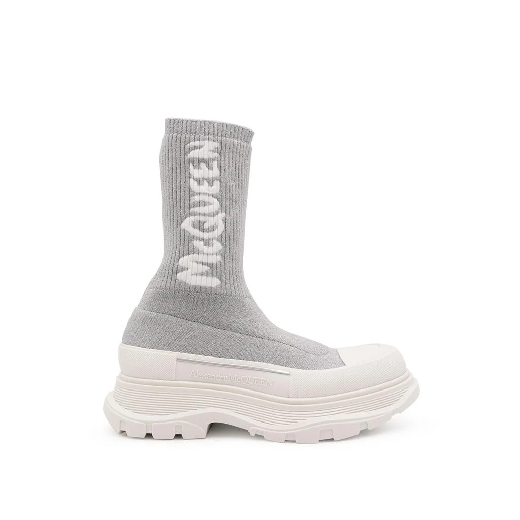 商品Alexander McQueen|Alexander Mcqueen Sock-Style Logo-Print Boots,价格¥2566,第1张图片