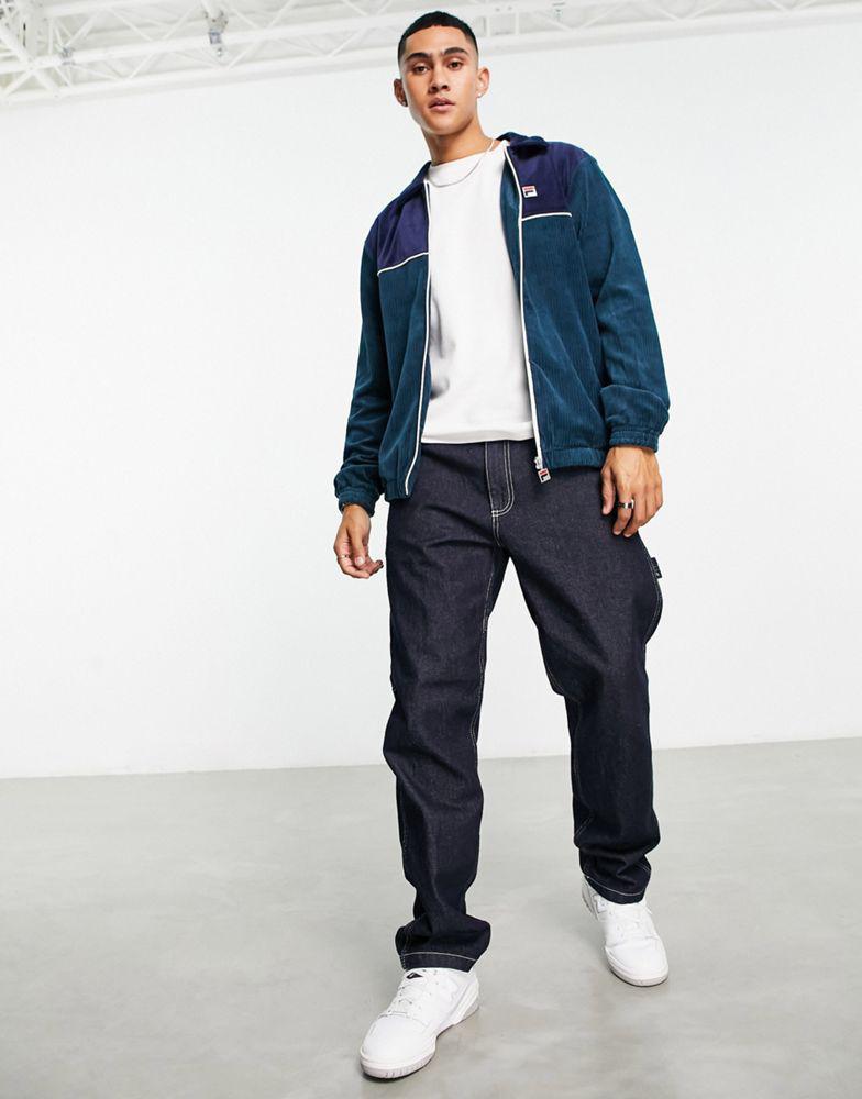 商品Fila|Fila cord zip thru sweatshirt with logo in navy & ecru,价格¥693,第6张图片详细描述