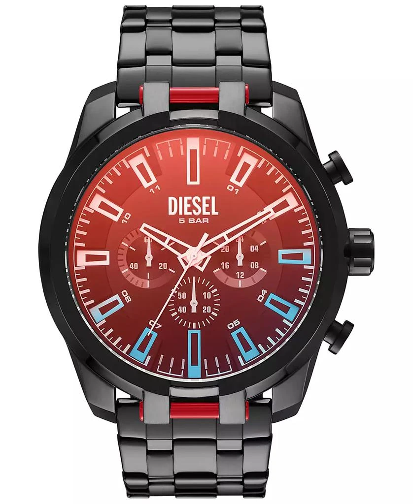 商品Diesel|Men's Chronograph Split Black-Tone Stainless Steel Bracelet Watch 51mm,价格¥2075,第1张图片