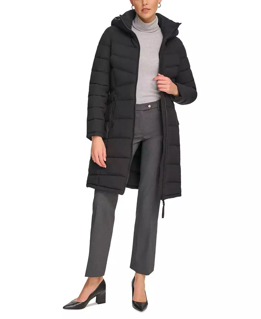 商品Calvin Klein|Women's Hooded Stretch Puffer Coat, Created for Macy's,价格¥724,第5张图片详细描述