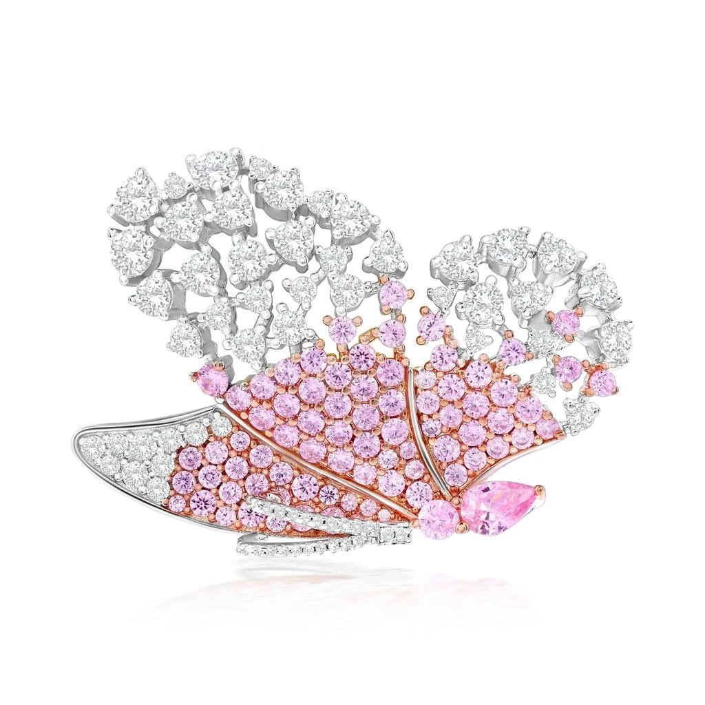 商品Suzy Levian|Sterling Silver Yellow & White Cubic Zirconia Oversized Butterfly Brooch,价格¥3307,第3张图片详细描述