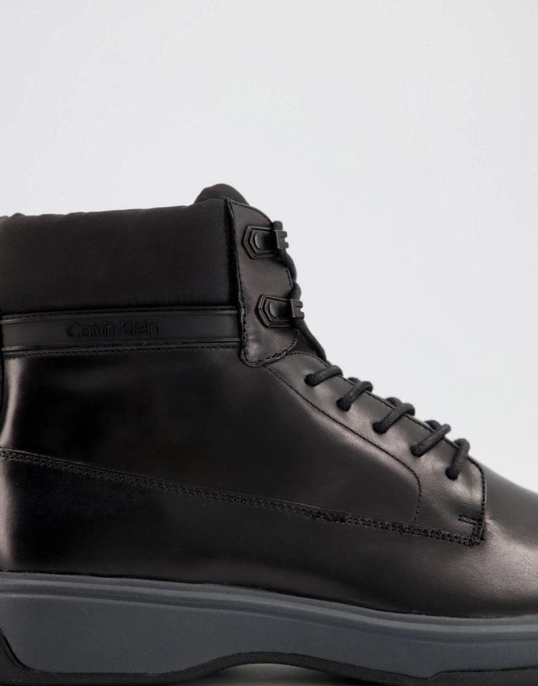 商品Calvin Klein|Calvin Klein phyfe lace up boots in black leather,价格¥688,第3张图片详细描述