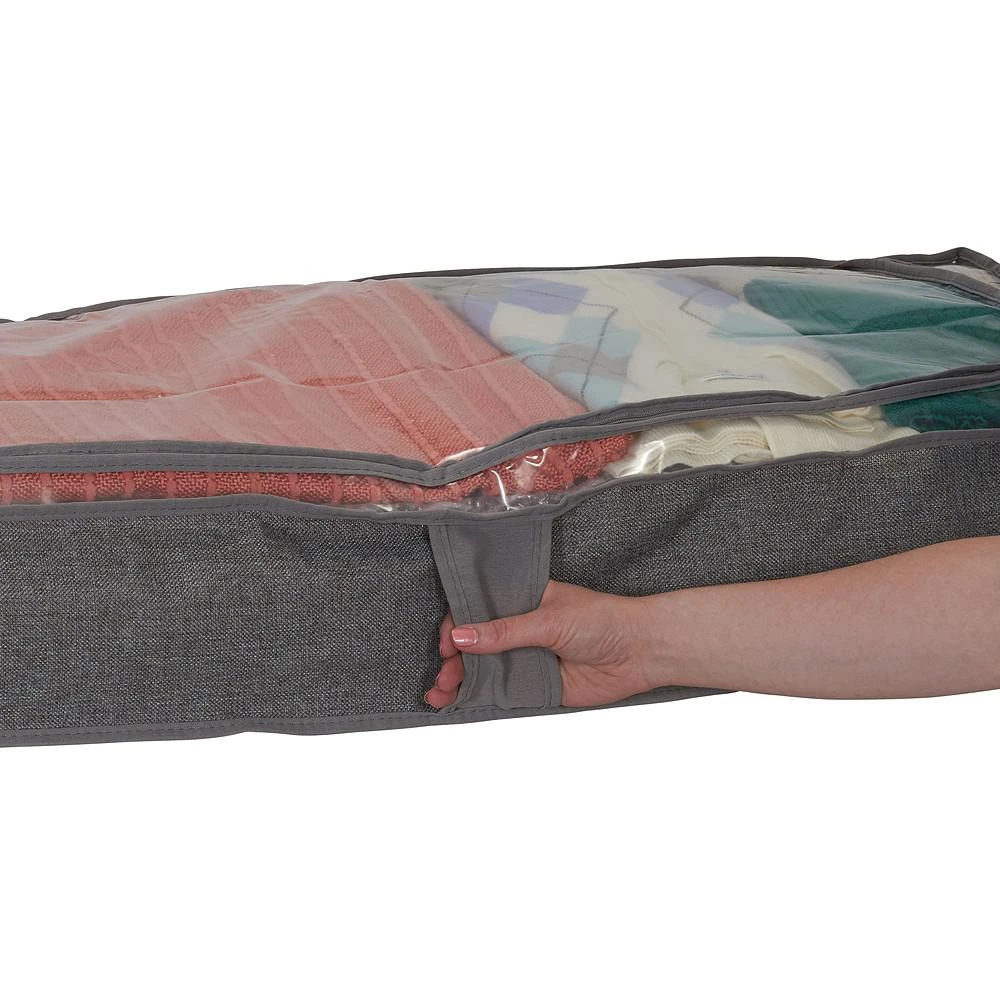 商品Household Essentials|Gray Linen Zippered Under-the-Bed Storage Bag,价格¥253,第3张图片详细描述