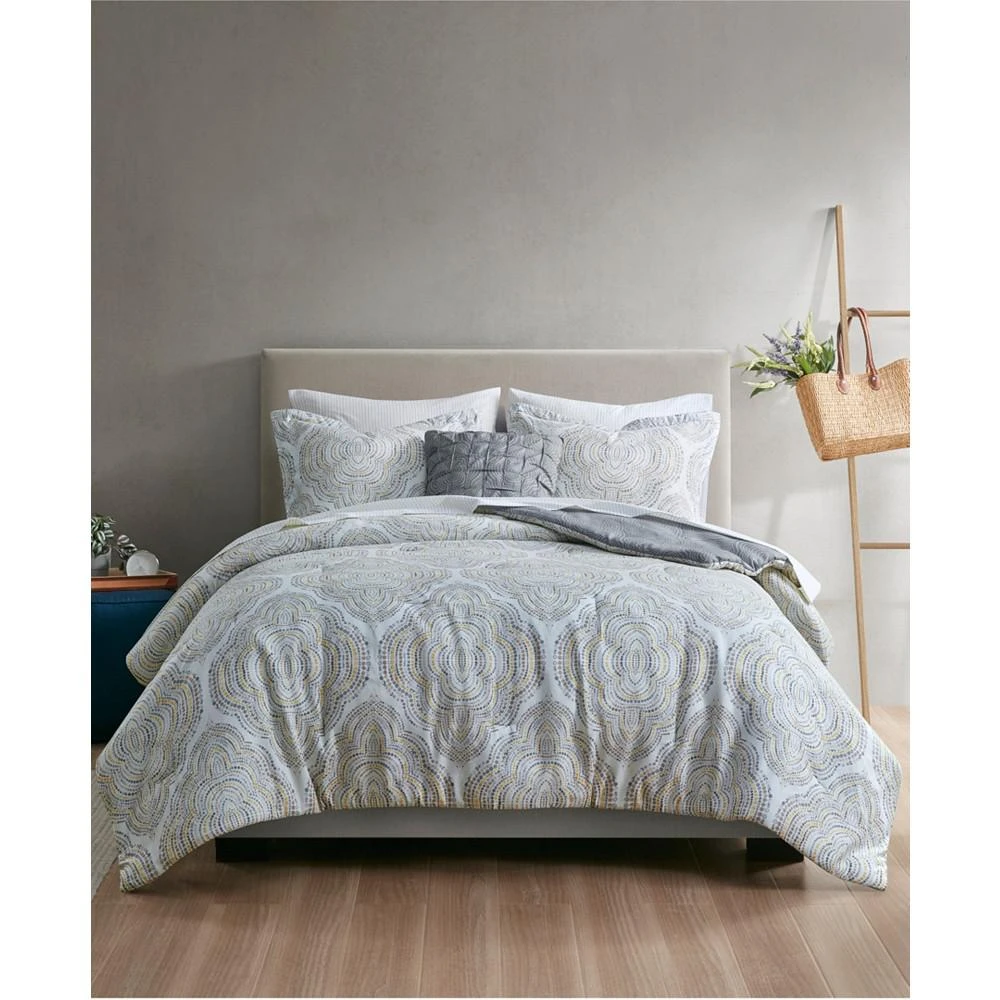 商品Madison Park Essentials|CLOSEOUT! Domino Medallion 8 Piece Reversible Comforter Set,价格¥493,第1张图片