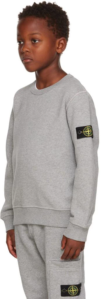 商品Stone Island Junior|Kids Gray Garment-Dyed Sweatshirt,价格¥653,第4张图片详细描述