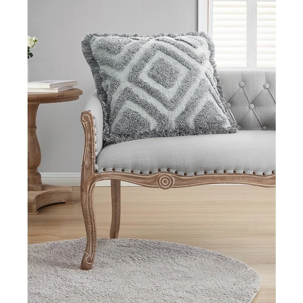Tufted Cotton Square Decorative Pillow, 20" x 20" 商品