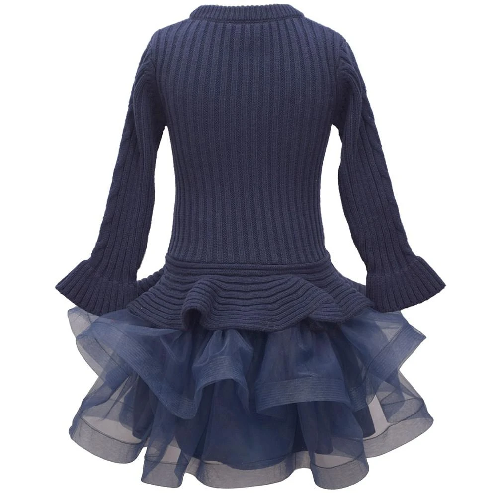 商品Bonnie Jean|Big Girls Long Sleeved Cable Knit Sweater Dress,价格¥442,第2张图片详细描述
