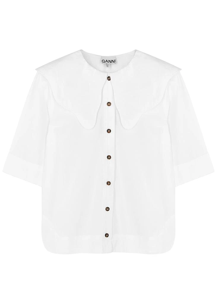 商品Ganni|White cotton-poplin shirt,价格¥637,第1张图片