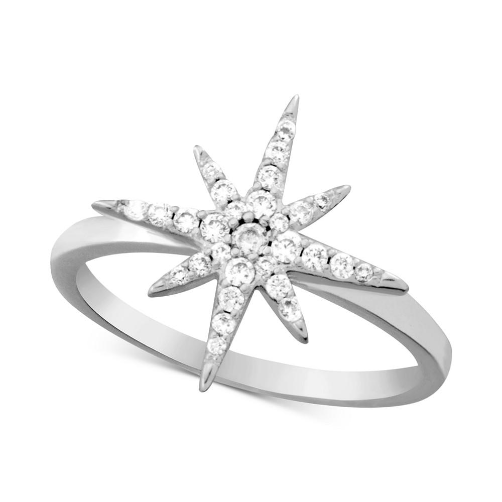 And Now This Cubic Zirconia Starburst Ring in Silver-Plate商品第1张图片规格展示