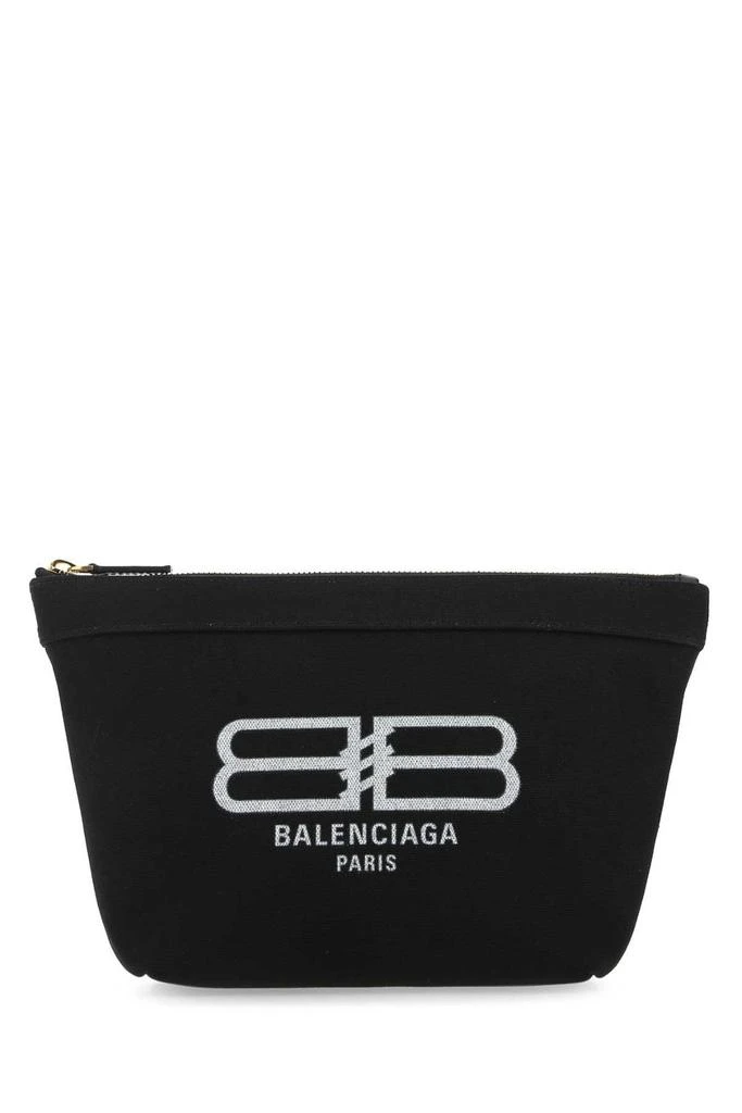 商品Balenciaga|Balenciaga Logo Printed Zipped Clutch Bag,价格¥2373,第1张图片