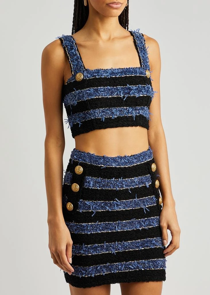 商品Balmain|Striped bouclé tweed bra top,价格¥4124,第2张图片详细描述