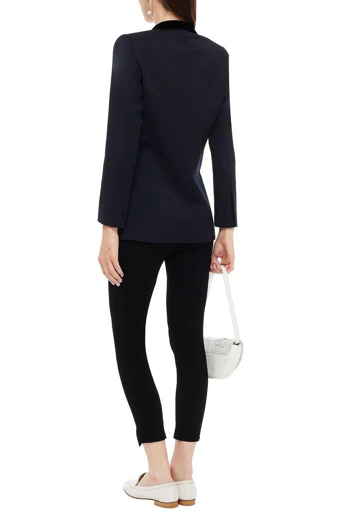商品Sandro|Double-breasted velvet-trimmed twill blazer,价格¥1323,第3张图片详细描述