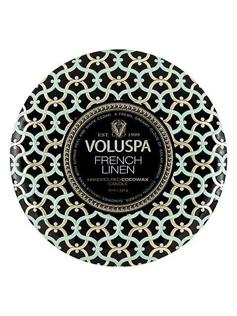 商品Voluspa|French Linen 3-Wick Tin Candle,价格¥189,第1张图片