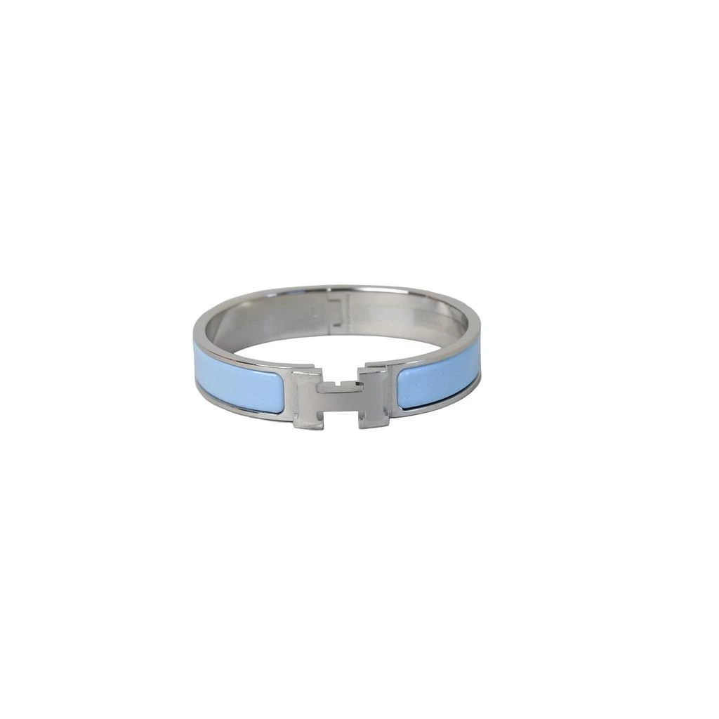 商品Hermes|Hermes Enamel Narrow Clic H Bracelet Palladium Hardware Bleu Polaire,价格¥5600,第1张图片