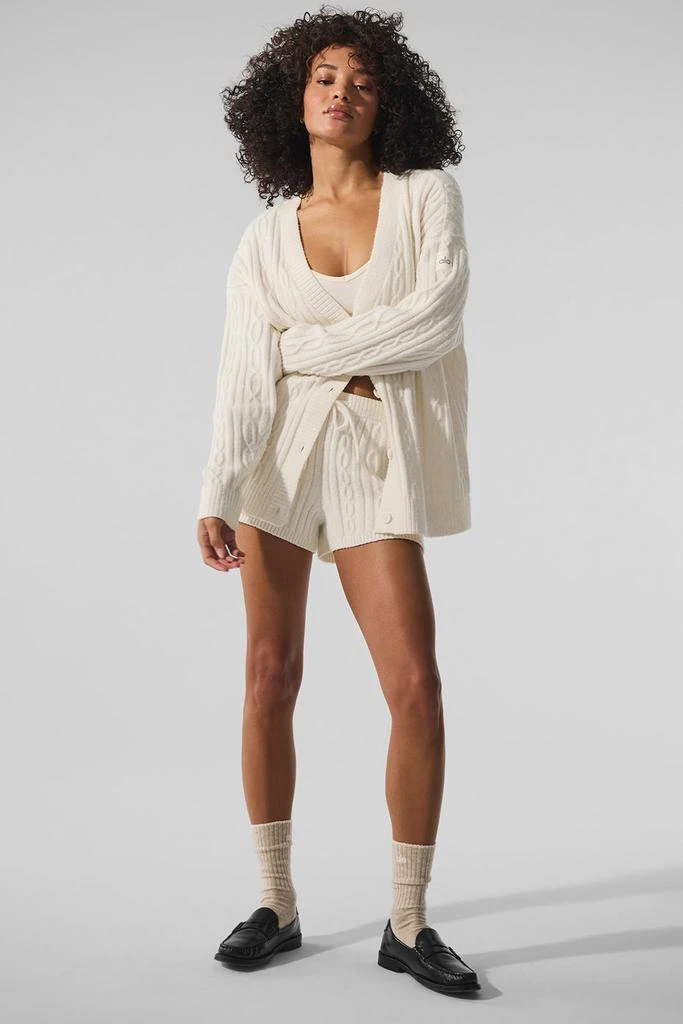 商品Alo|Cable Knit Winter Bliss Cardigan - Ivory,价格¥1290,第1张图片