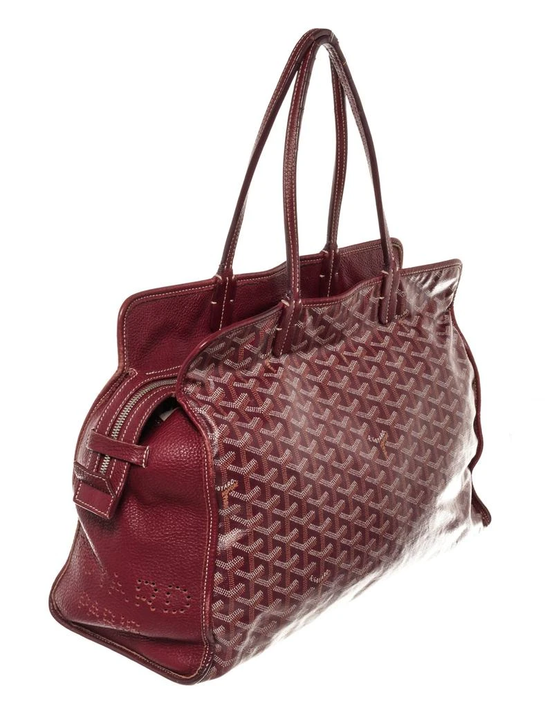 商品[二手商品] Goyard|Goyard Burgundy Goyardine Canvas Leather Sac Hardy PM Tote Bag,价格¥19833,第2张图片详细描述