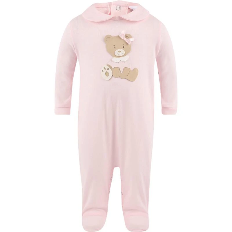 商品Story Loris|Teddy applique onesie baby cap and blanket set in pink,价格¥2539,第2张图片详细描述