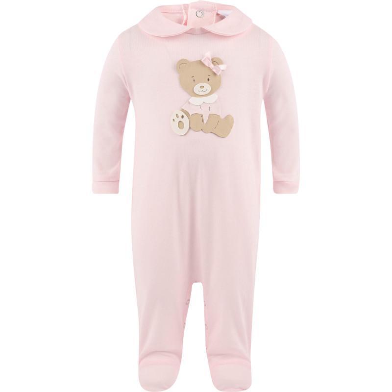 商品Story Loris|Teddy applique onesie baby cap and blanket set in pink,价格¥2712,第4张图片详细描述