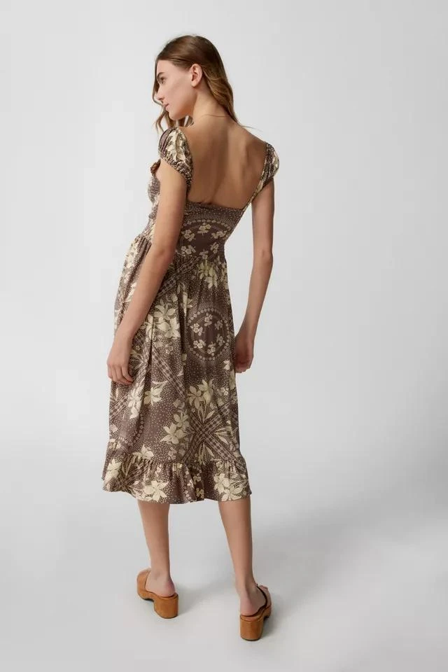 商品Urban Outfitters|UO Elenor Printed Midi Dress,价格¥528,第4张图片详细描述