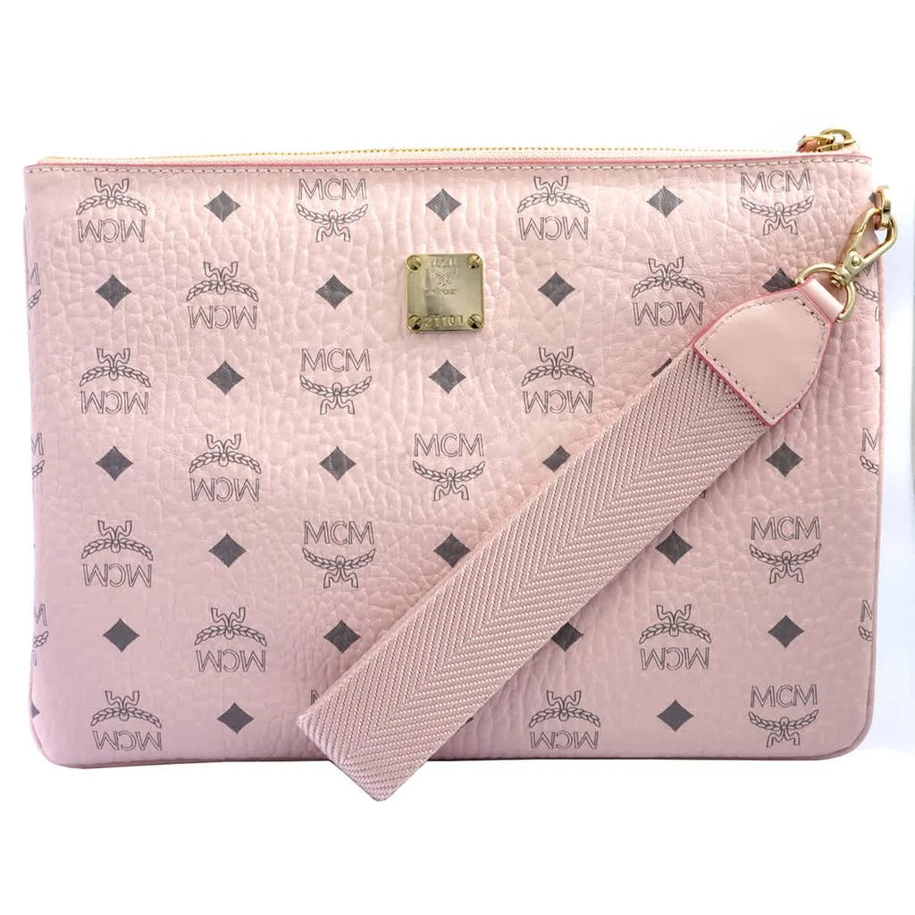 商品MCM|Ladies Powder Pink Signature Logo Pouch,价格¥2541,第2张图片详细描述