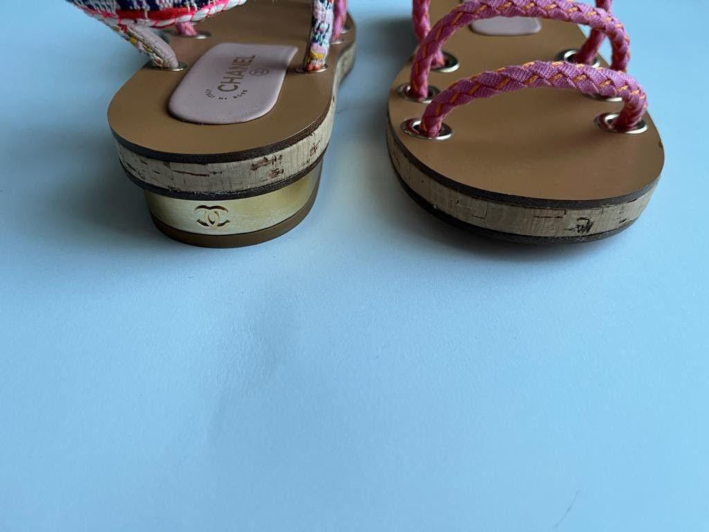 商品[二手商品] Chanel|Pink Cord Sandals,价格¥7187,第4张图片详细描述