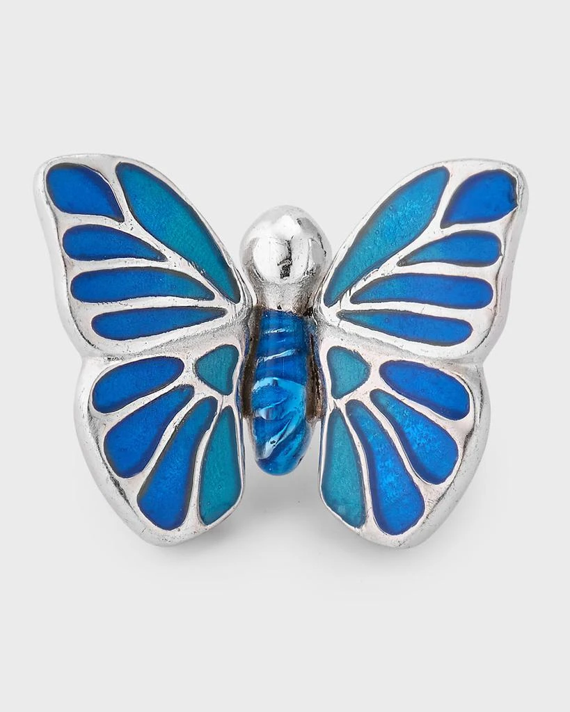 商品Jan Leslie|Men's Sterling Silver Hand-Painted Enamel Butterfly Lapel Pin,价格¥2304,第1张图片