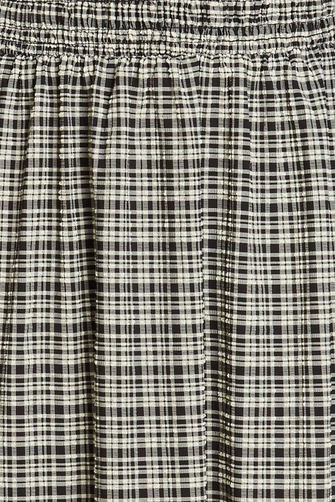 商品Ganni|Shirred checked seersucker midi dress,价格¥1029,第4张图片详细描述
